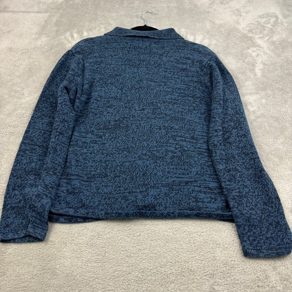VTG Tiara International Christmas Santa Sweater Women L Blue Ramie Full Zip - Picture 2 of 16
